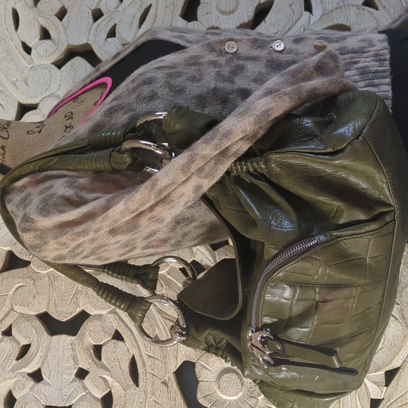 b. makowsky Leather Grean Shoulder Hobo Bag - Picture 4 of 17